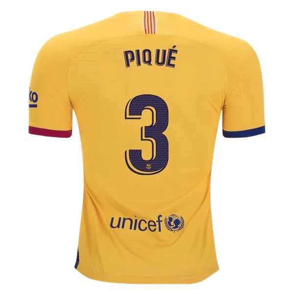 Trikot Barcelona NO.3 Pique Auswarts 2019-20 Gelb Fussballtrikots Günstig